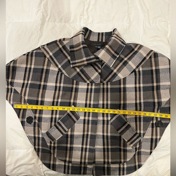Zara Plaid Oversized Wool Cape - Picture 10 of 10